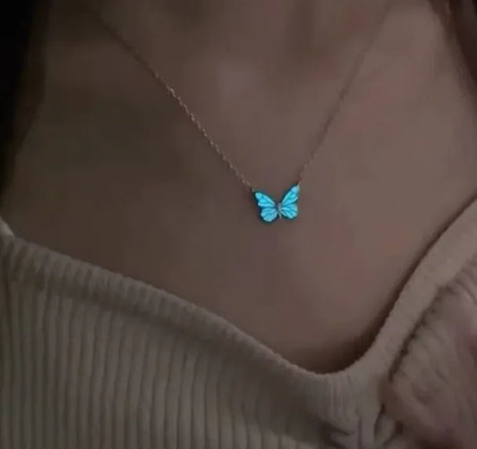 Blue Luminous Smart Butterfly Necklace